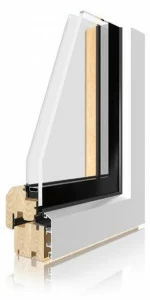 Sistema UNI_ONE Окно из алюминия и дерева с двойным остеклением Uni_one