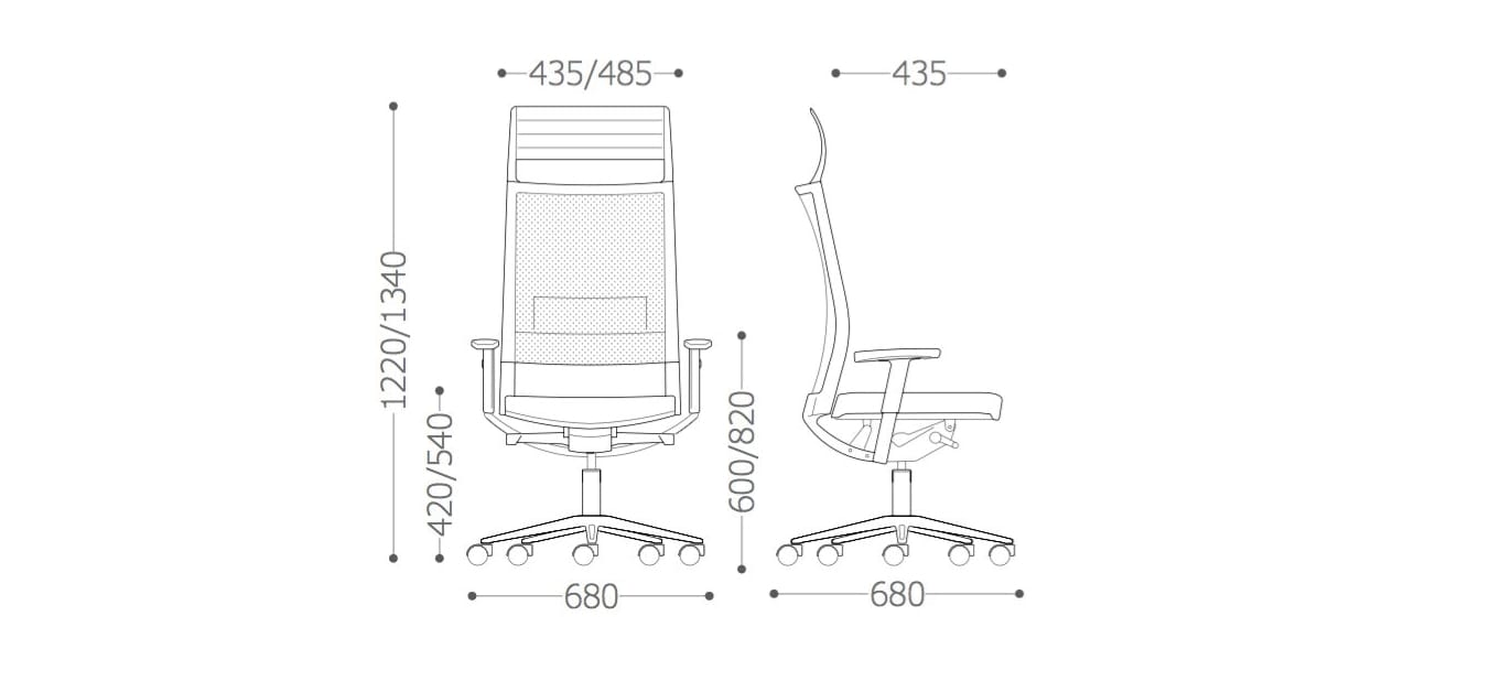 Сетчатое вращающееся офисное кресло с подголовником VAGHI Expo 15 ARCH-00088102 - Вид №3