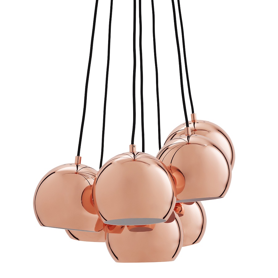14232105001 Люстра ball, 7 плафонов, 120 см, медь в глянце Frandsen 
