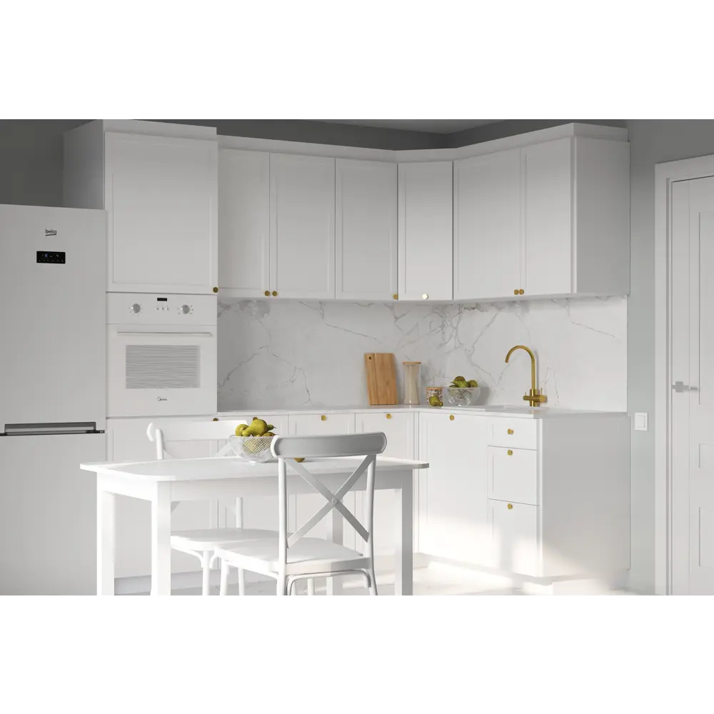 Фасад кухонного шкафа Ньюпорт 59.7x38.1 см KONSENSA МДФ цвет белый Ньюпорт белый STLM-2207130 - Вид №5