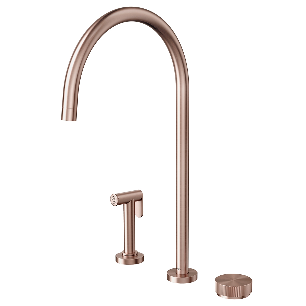 01546869 Настольный кухонный смеситель с боковым душем из матовой меди Docol MIX&MATCH
