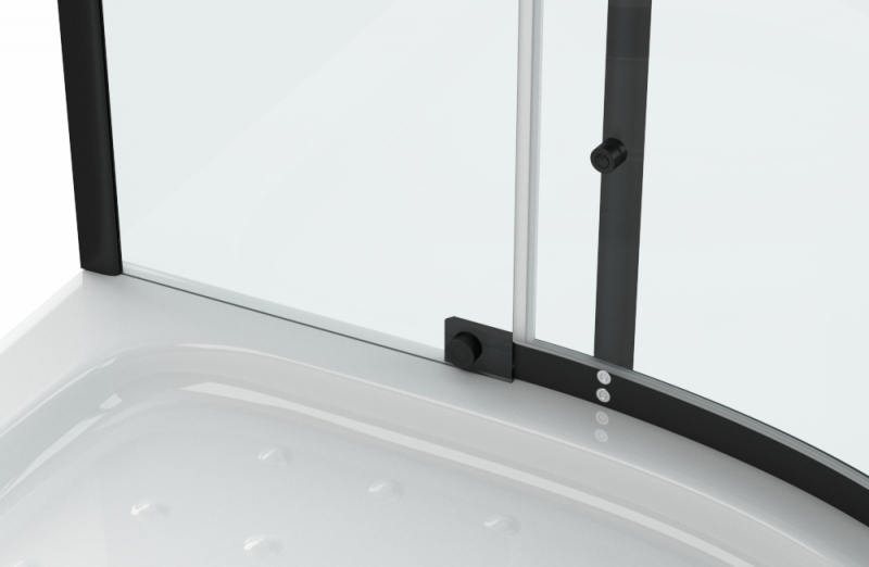 Душевое ограждение (без поддона) 900*900*1950 Стекло 8мм easy clean BLACKLINE BS090.1110A bravat  - Вид №9