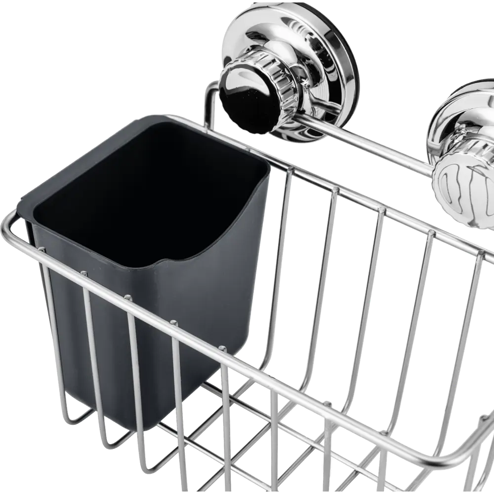 Полка для ванной прямоугольная Sensea Remix на присосках цвет хром STLM-2132166 - Вид №3