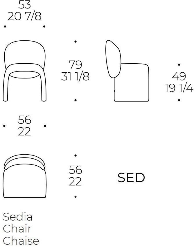 Liu Jo Living Collection Санный стул с обивкой из ткани Ceci est un caillou Gus sed - Вид №6