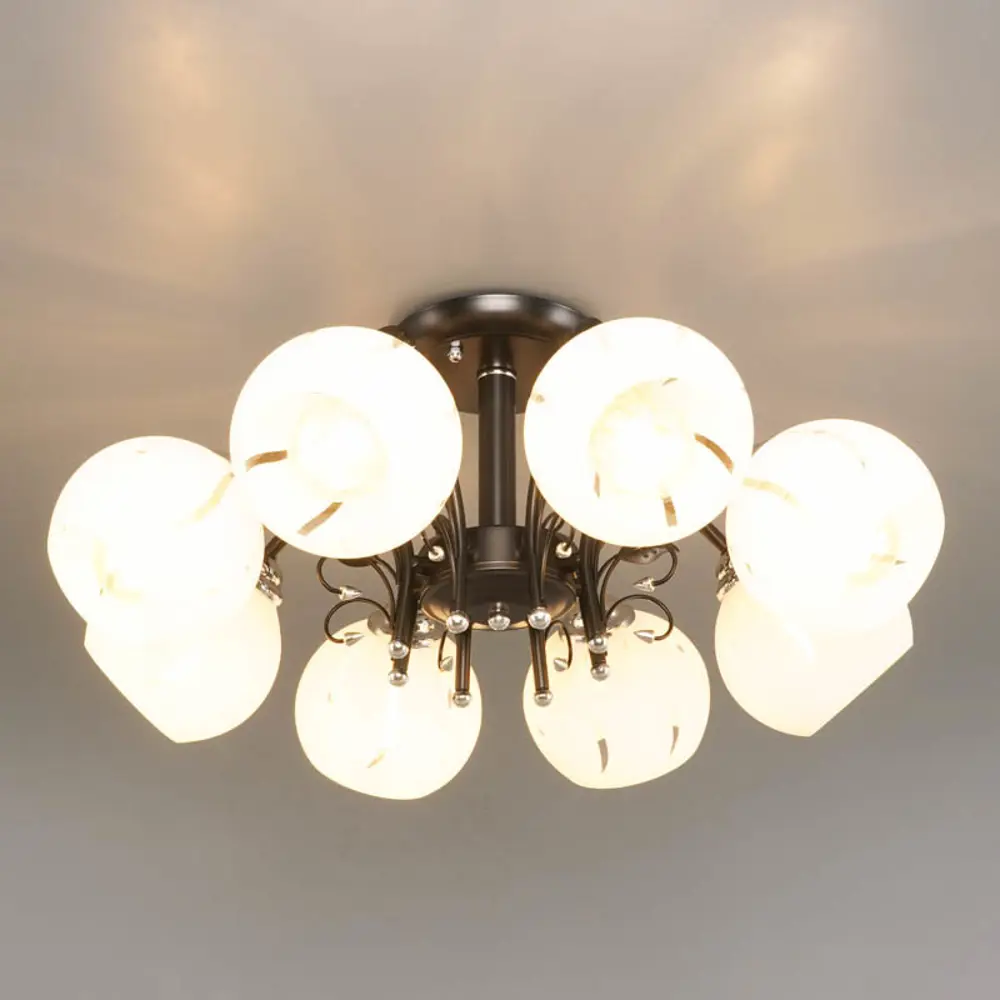 Люстра потолочная «Меренга» КС30064/8С, 8 ламп, 24 м², цвет чёрный/хром КЛЮЧНИК STLM-2086688