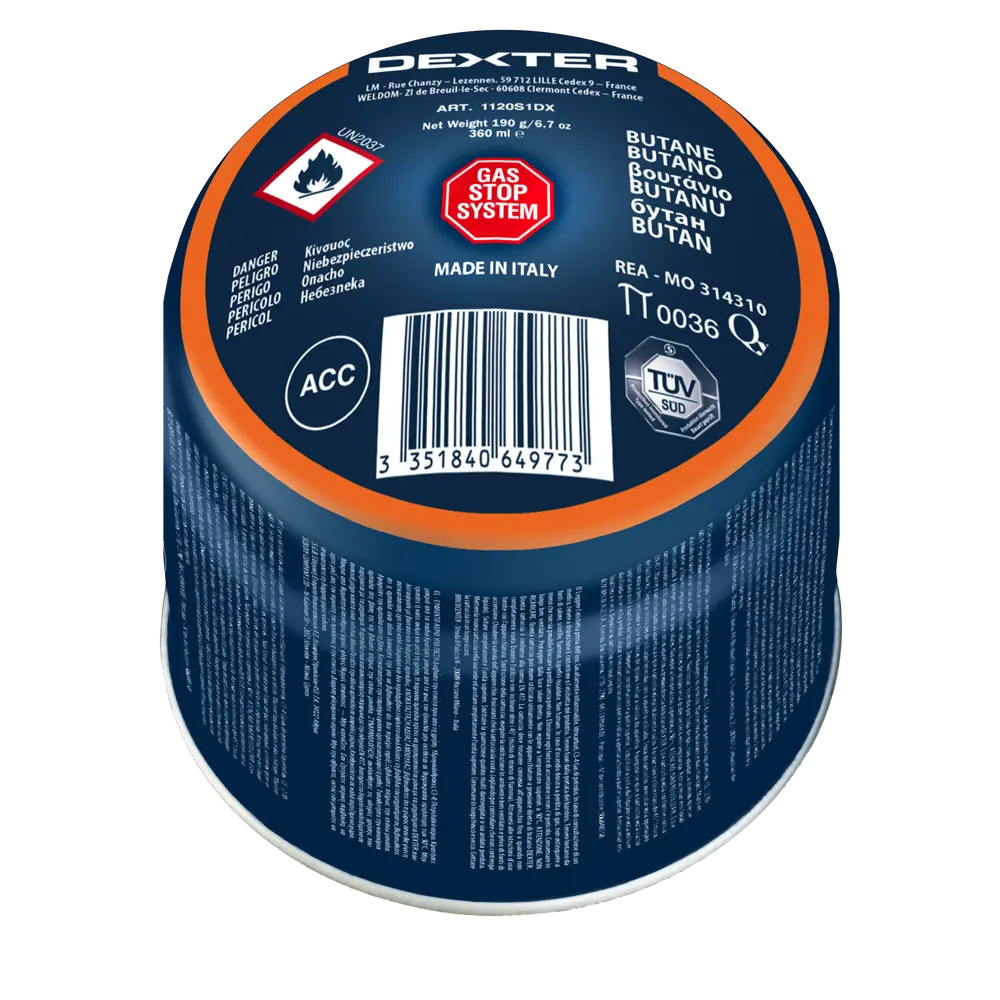 Газовый картридж Dexter 360 мл с системой защиты от утечек 81972946 STLM-0016201