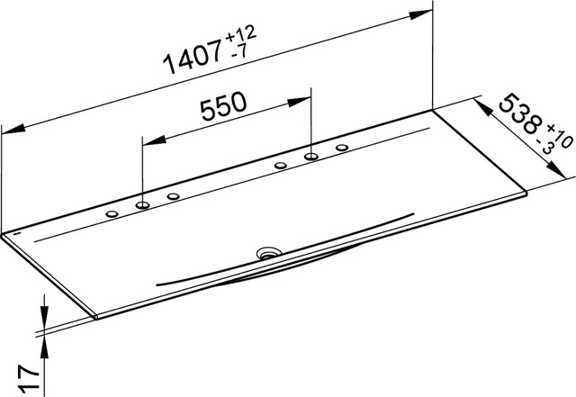 31160311406 Двойной керамический умывальник KEUCO Edition 11 - Вид №3