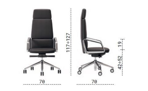 Офисное кресло с подлокотниками с высокой спинкой Las Mobili ARCH-00034505