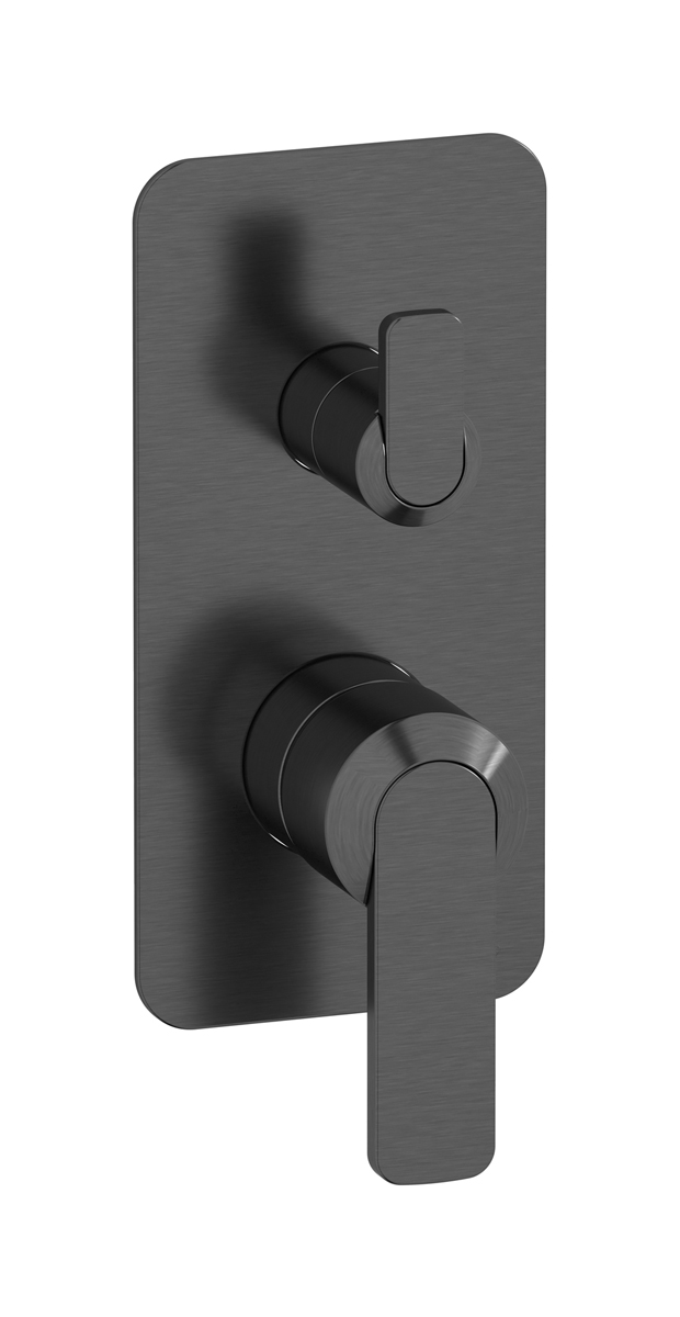 Внешние части встроенного в стену смесителя на 3 потребителя WE ARE IB c6312cs Brushed Black Chrome C-67