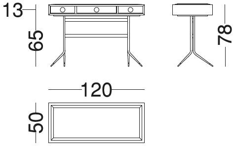 Vibieffe Стол из орехового дерева с ящиками 1500 swing sun-id-1444273 - Вид №3