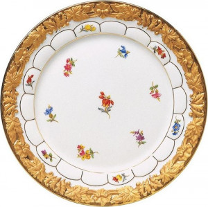 67404 Meissen Тарелка десертная 19см "Форма - Икс" (россыпь цветов) Фарфор