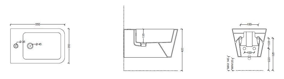 Керамическое подвесное биде с переливом Alice Ceramica HIDE ARCH-00017154 - Вид №4