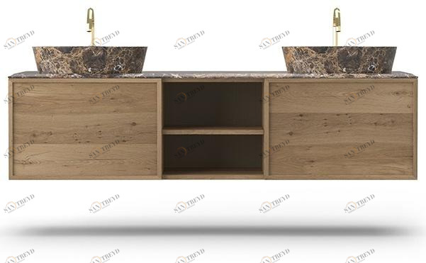 Callesella Arredamenti Двойная подвесная тумба под умывальник из дуба Cocò COCO sun-id-1433758