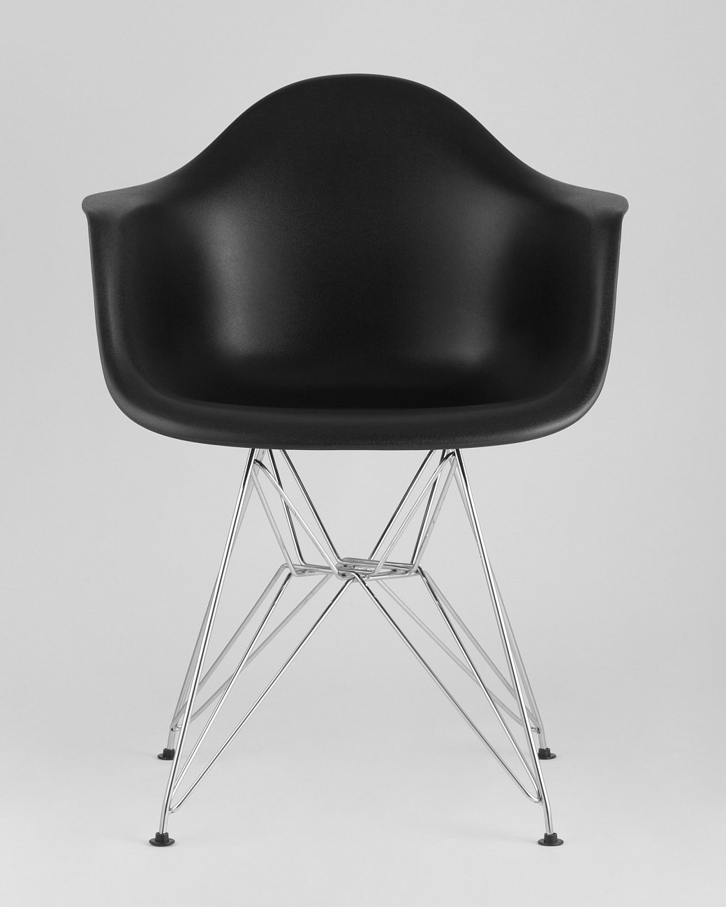 Кресло черное пластиковое с металлическими ножками Eames EAMES EAMES DAR 00-3881992 Черный  - Вид №1