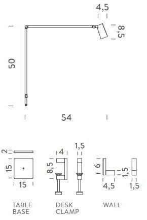 NEMO Регулируемая светодиодная настольная лампа из алюминия Untitled sun-id-1382538 - Вид №2