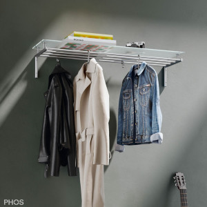 G15-1000G Навесной шкаф g15 с 4 платяными штангами и полкой для головных уборов из стекла - ширина 105 см PHOS