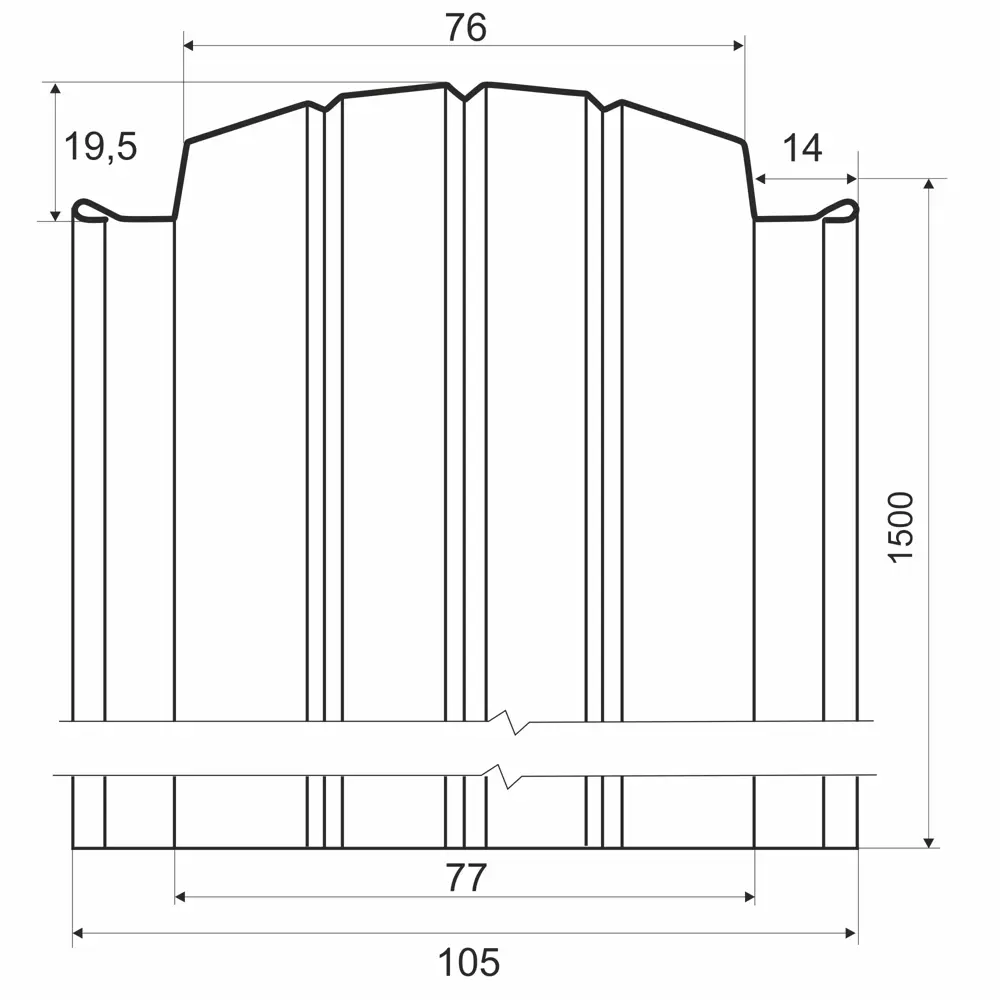 Штакетник 105 мм 1.5 м коричневый Santreyd STLM-2007661 - Вид №3