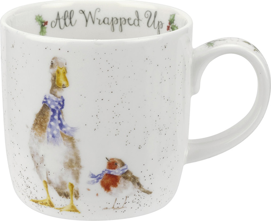10608746 Royal Worcester Кружка Royal Worcester "Забавная фауна","Утка и малиновка" 310мл Фарфор костяной 