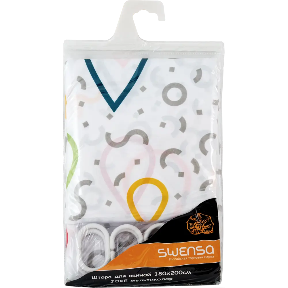 Штора для ванны Joke SWC-90 с кольцами 180х200 см, полиэстер, цвет мультиколор SWENSA STLM-2040244 - Вид №5