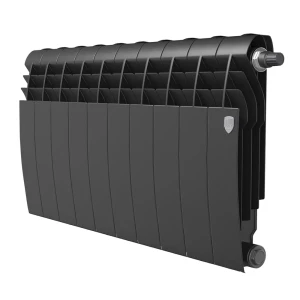 Радиатор секционный Royal Thermo Biliner 350/87 10 секций нижнее подключение биметалл черный 89391449 STLM-2150884