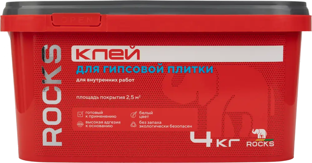 ROCKS Клей для гипсовой плитки 4 кг 84957670
