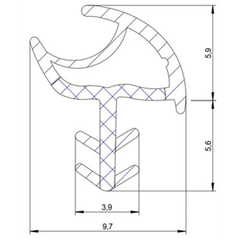 Уплотнитель для дверей Deventer универсальный профиль 5.5 м цвет черный Santreyd STLM-2069678 - Вид №2