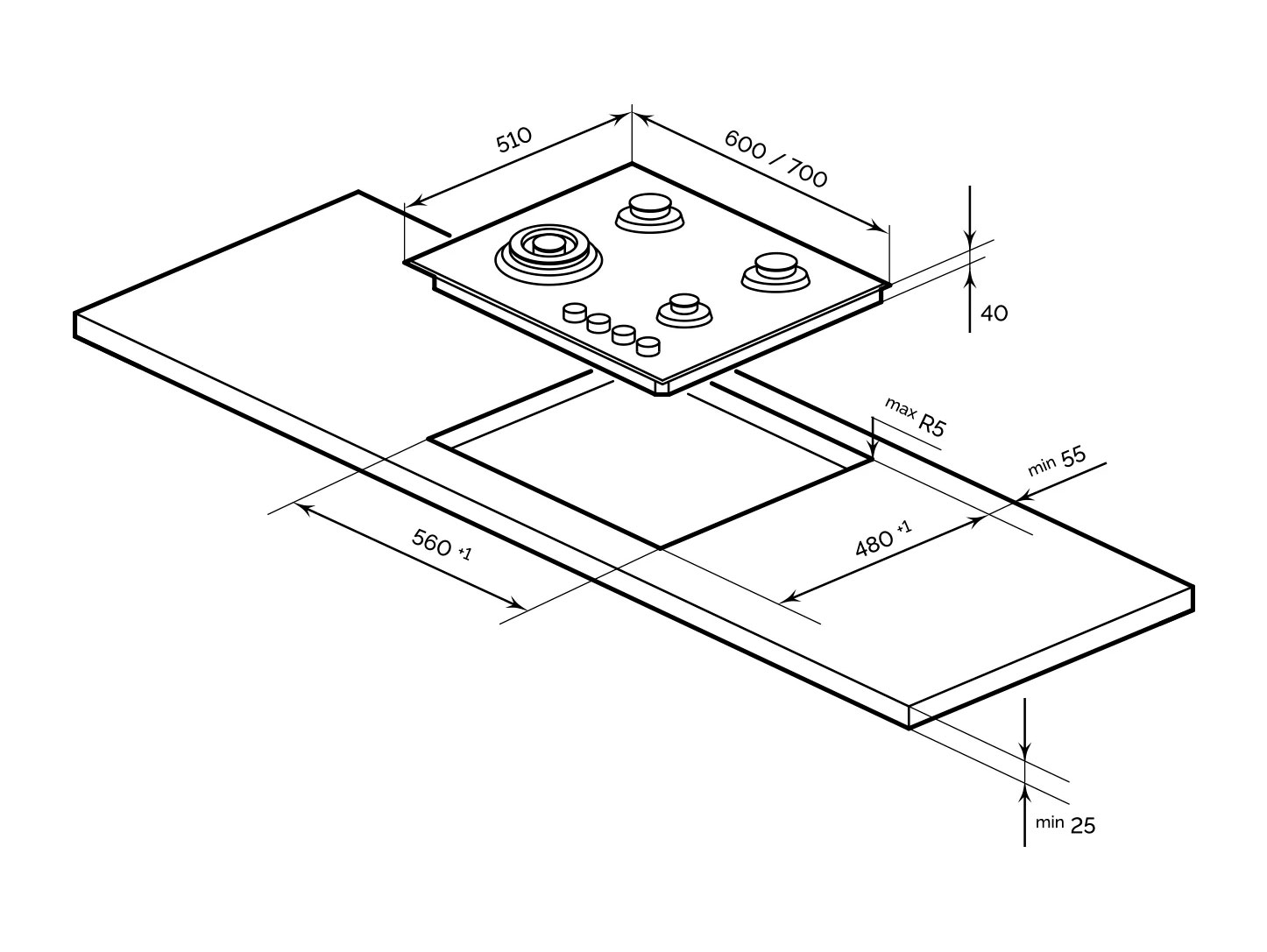 9101421 Газовая варочная поверхность LEX GVG 644 T WH STDN-0053403 - Вид №8