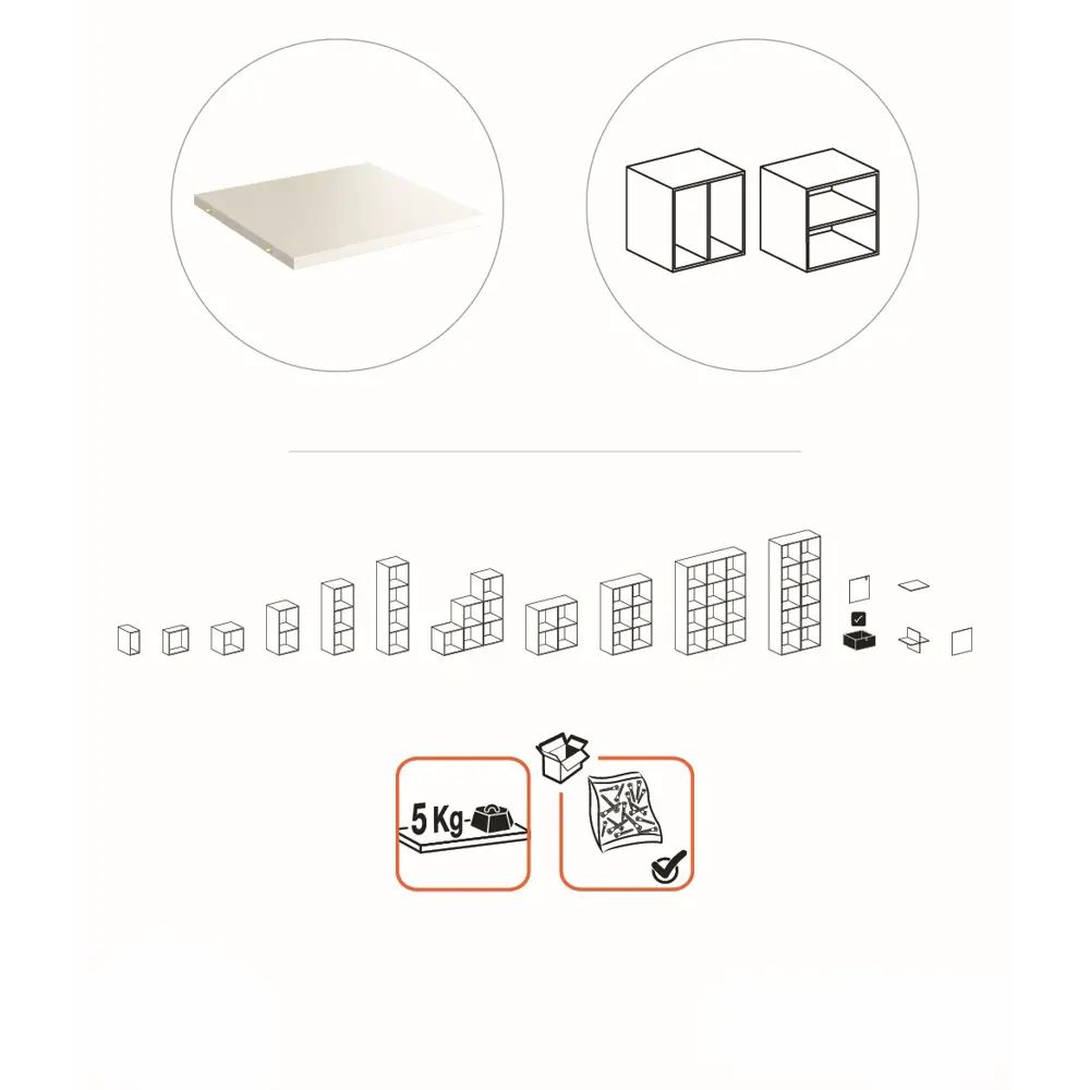 Полка для стеллажа KONSENSA Руан 32.7x31.5 см ЛДСП цвет белый STLM-2063101 - Вид №11