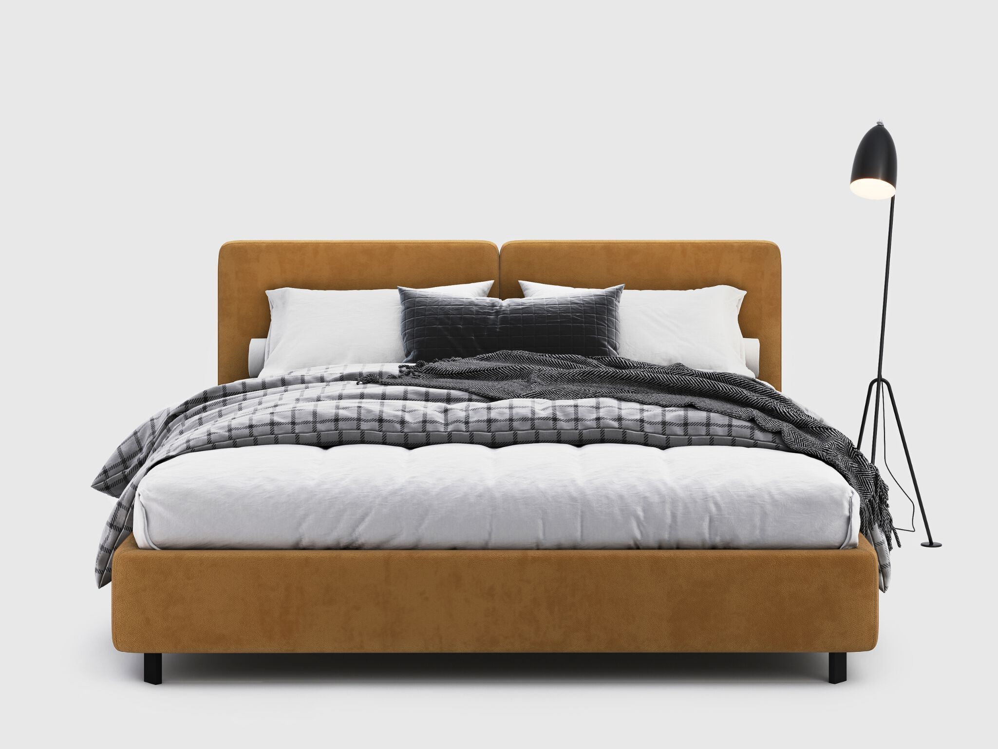 Двуспальная кровать с мягким изголовьем Woodsoft ELIM ARCH-00037113 - Вид №1