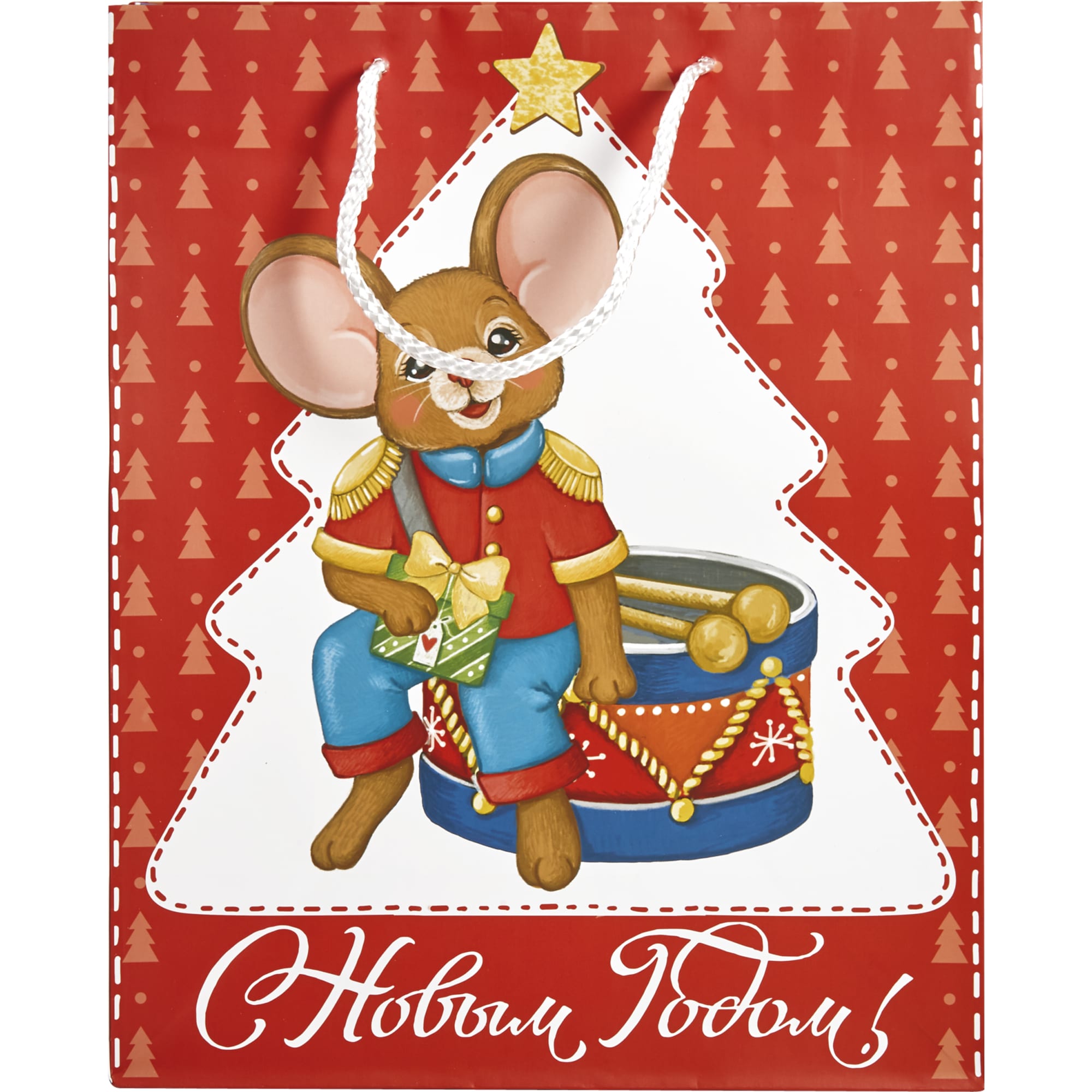 82304855 Пакет подарочный «Мышка с барабаном» 26x32 см Santreyd  - Вид №2