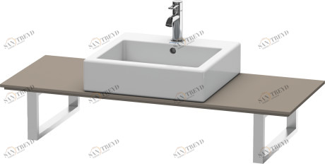 XL027C09090 Консоль для накладных раковин и встраиваемых умывальников, для угла справа X-Large #XL027C 550 мм Фланелево-серый шелковисто-матовый лак Duravit