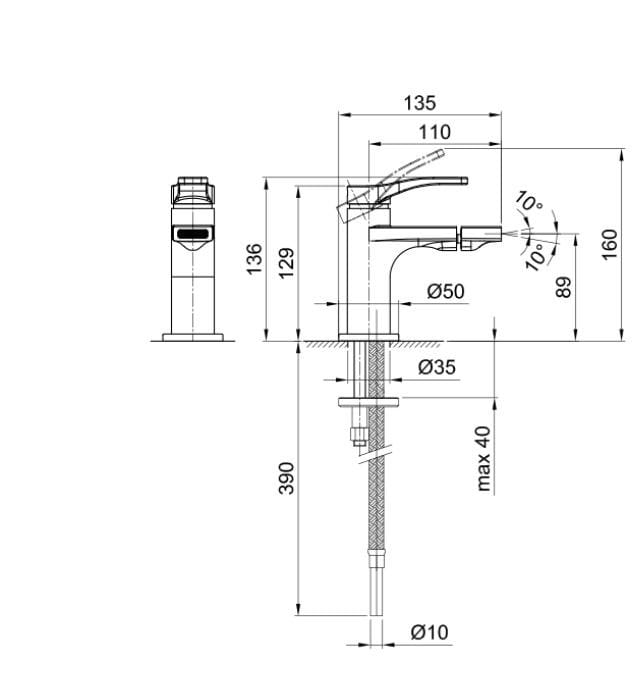 Смеситель для биде с одним отверстием ABOUTWATER AL/23 ARCH-00092287 - Вид №2