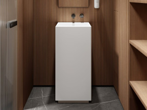 Прямоугольная отдельно стоящая раковина из смолы