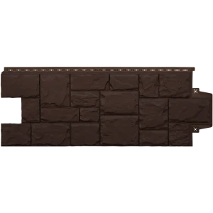 Фасадная панель Grand Line Classic Крупный камень 1102.5x417.4 мм шоколадный