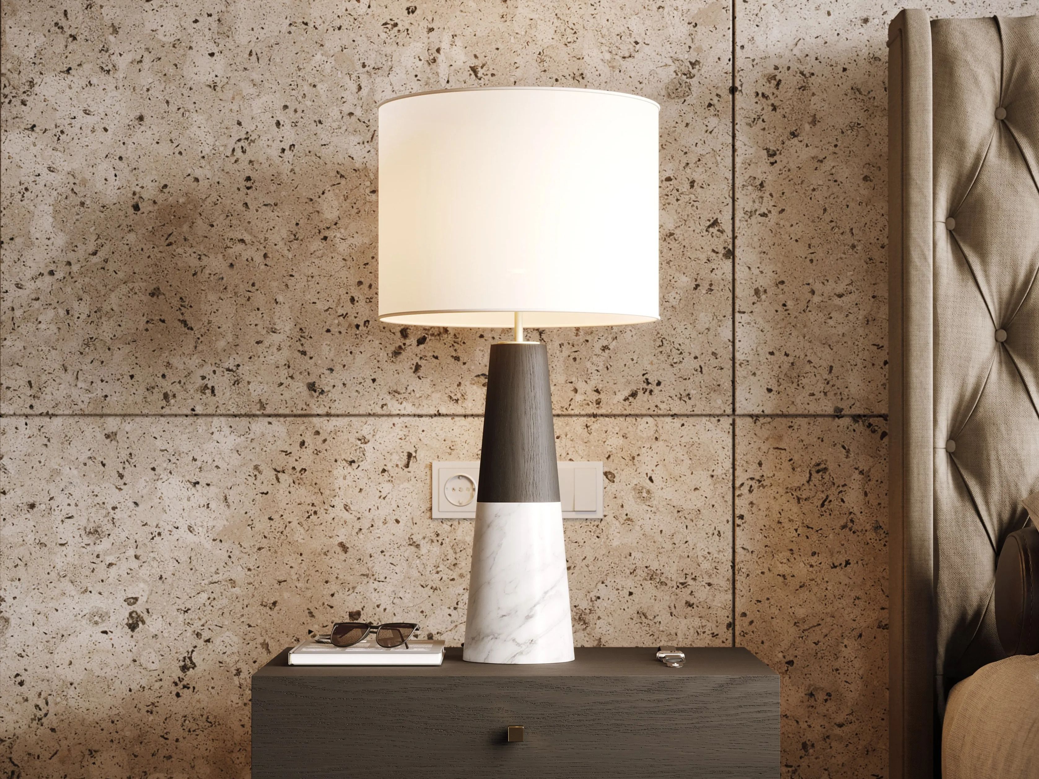 Настольная лампа из каррарского мрамора Laskasas JUDE ARCH-00022562 - Вид №4