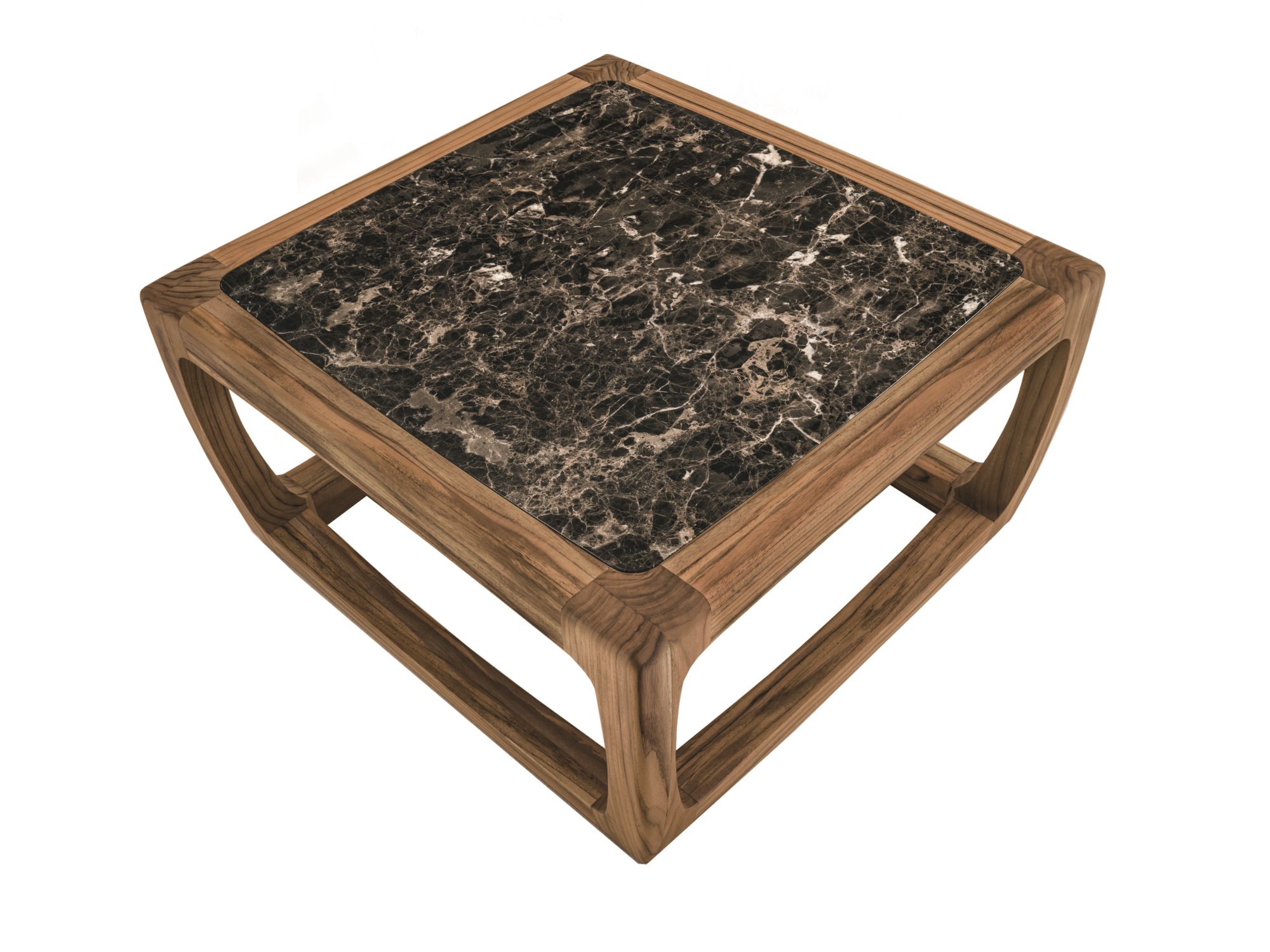 Квадратный журнальный столик из массива дерева с мраморной столешницей Riva 1920 бунгало ARCH-00116092 - Вид №1