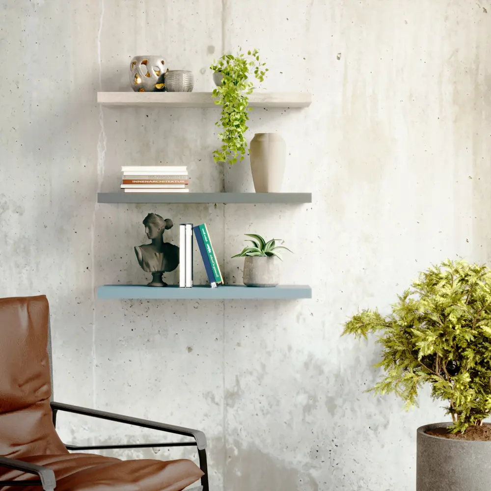 Полка настенная Spaceo Concrete 80x23.5 см МДФ цвет бетон STLM-2177009 - Вид №7