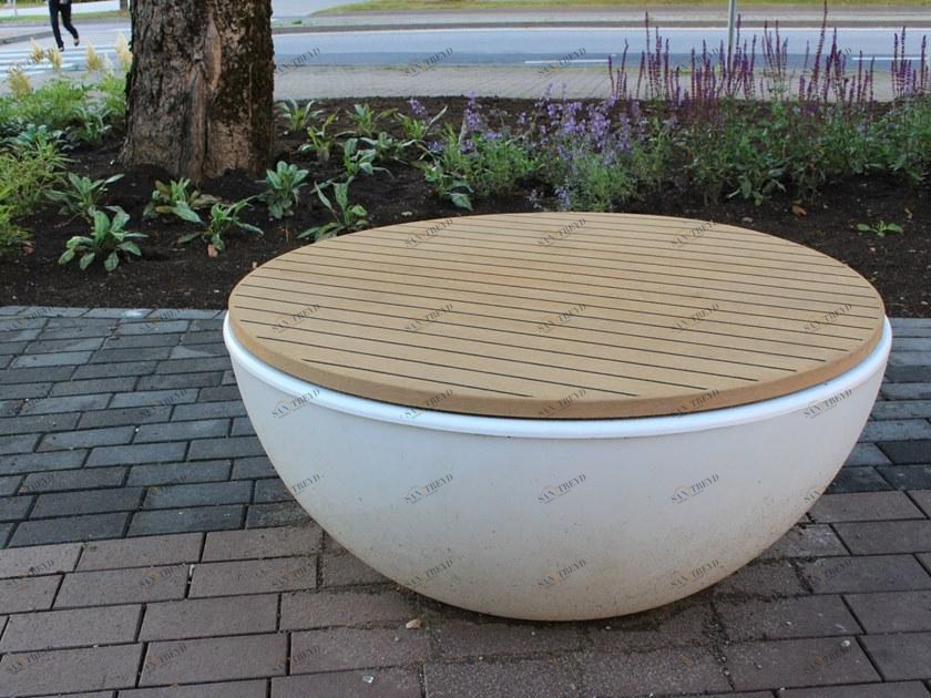 Väliala Круглая скамья из тика без спинки sun-id-1438892