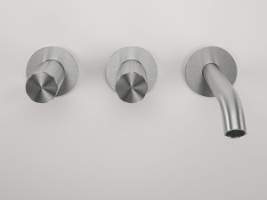 Настенный смеситель для раковины из нержавеющей стали с 3 отверстиями