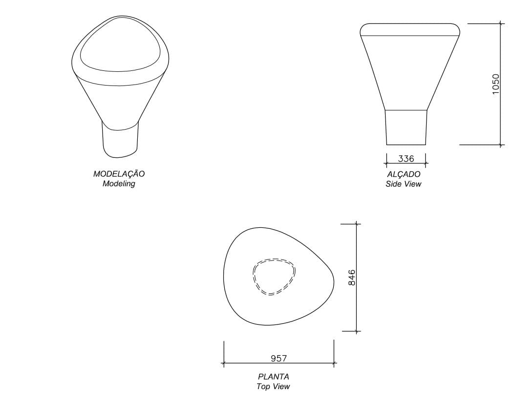 Бетонный стол для общественных мест amop LIVRE ARCH-00073597 - Вид №2