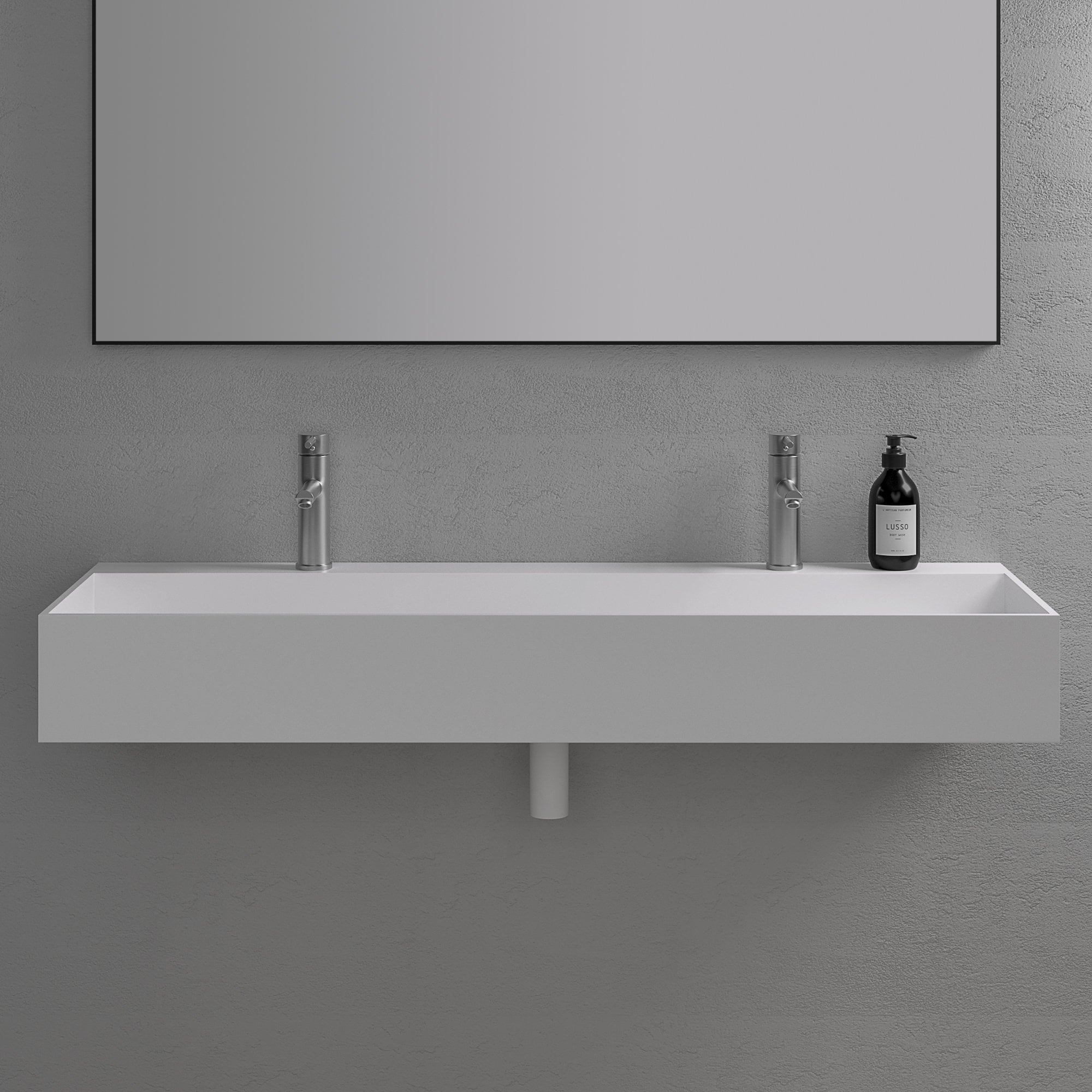 Двойной подвесной умывальник из смолы LUSSO Thinn ARCH-00094624 - Вид №3