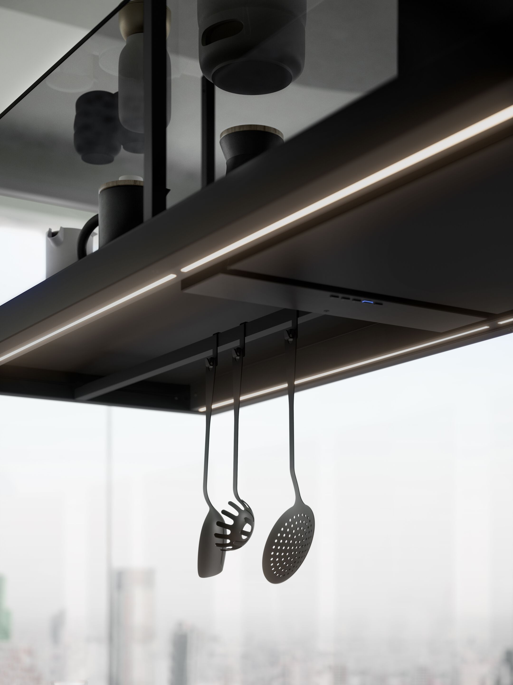 Окрашенная стальная островная вытяжка со встроенным освещением Falmec дизайн ARCH-00072190 - Вид №4