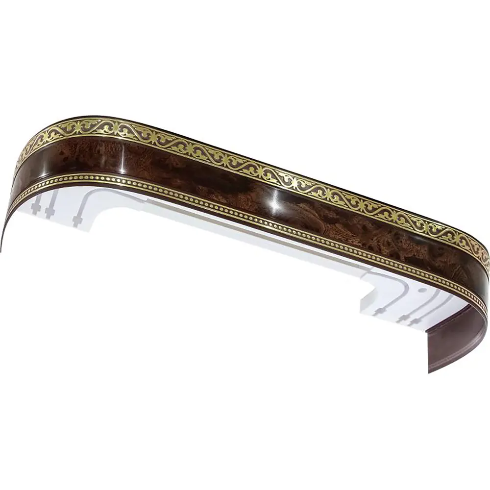 Карниз шинный трехрядный «Монарх» в наборе 300 см пластик цвет корень ореха DOMLEGRAND STLM-2003482 - Вид №4