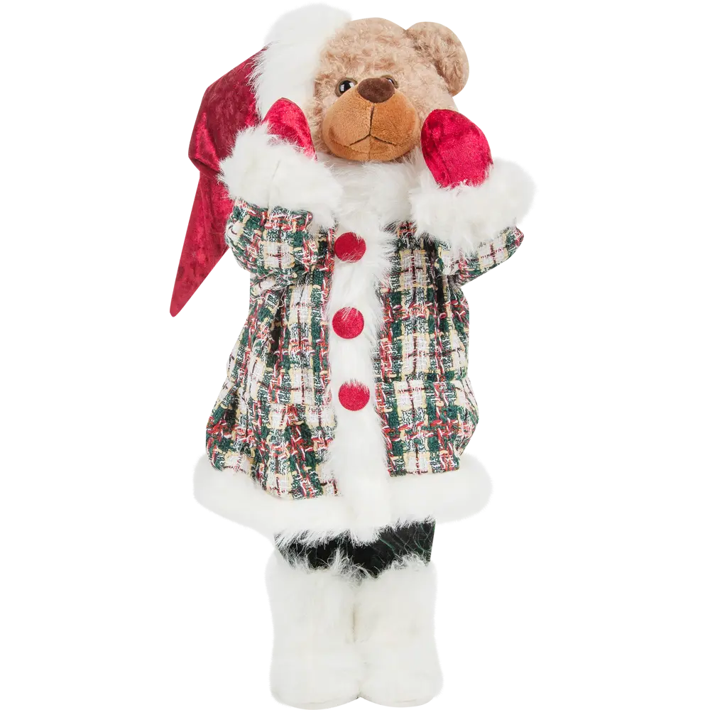 Фигурка декоративная «Мишка в пальто», 55 см, пластик, цвет белый/красный RELANCE STLM-2197456 - Вид №2