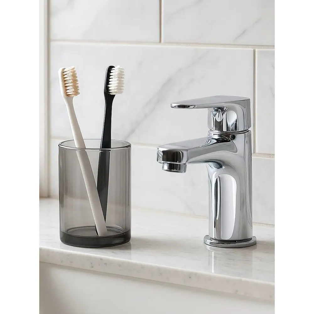 Стакан для щеток симпл стекло серый Santreyd STLM-2147386 - Вид №3