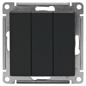 Выключатель встраиваемый Systeme Electric AtlasDesign 3 клавиши цвет базальт