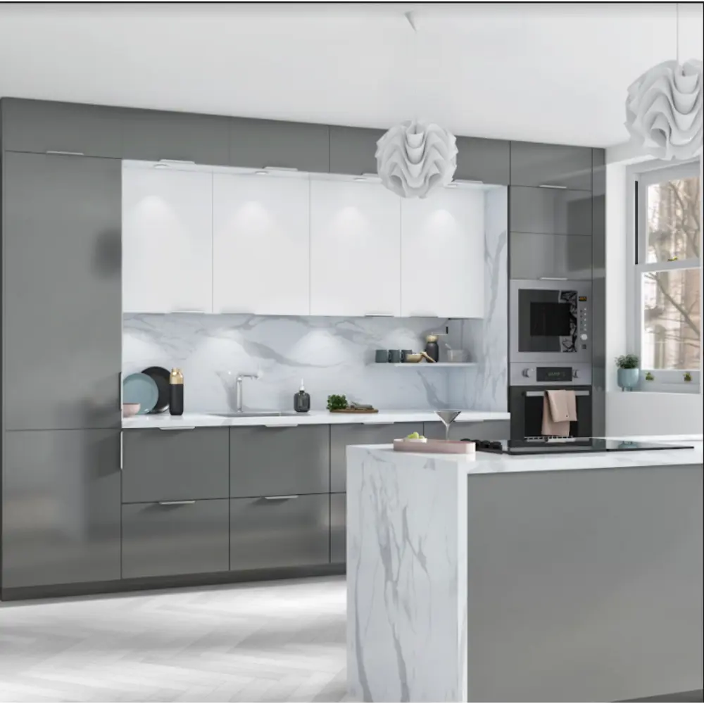 Фасад кухонный DELINIA ID Аша грей 59.7×16.7 см глянцевый 85036539 STLM-0057833 - Вид №7