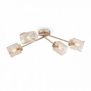 Светильник подвесной с 4 стеклянными плафонами матовое золото Isabella FR5095CL-04G FREYA MODERN 00-3957019 Золото
