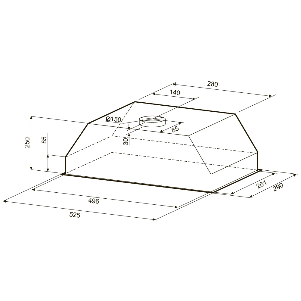 9221205 Вытяжка полновстраиваемая KRONA SVEN 600 white one knob белый/белый KRONA1 STDN-0043771 - Вид №11