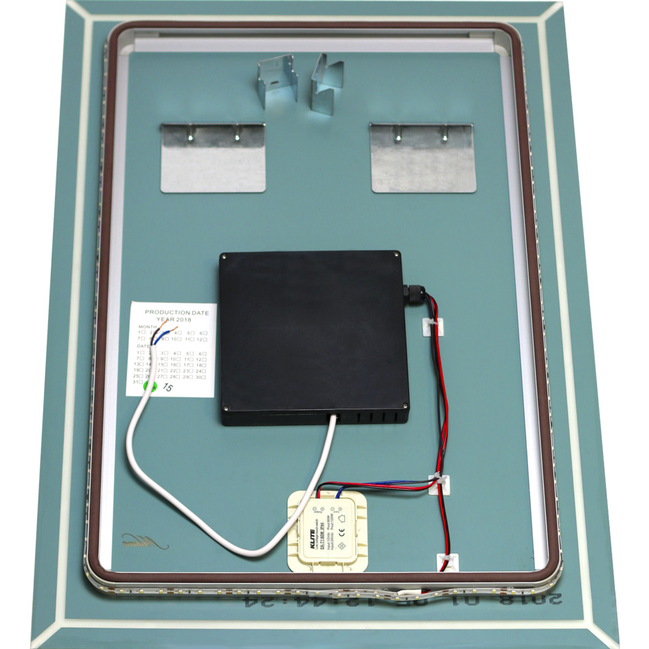 Зеркало с LED-подсветкой MELANA-6080 подогрев/часы (MLN-LED063)  - Вид №1